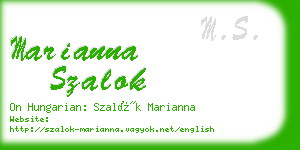 marianna szalok business card